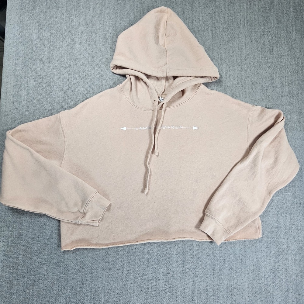 Bella Canvas Girls Sweatshirt Cropped Fleece Long Sleeve Light Orange Sz Medium